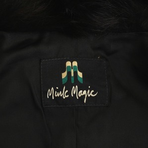 ミンクマジック Mink Magic ファーコート 毛皮 ラムファー 首元フォックスファー ロング 黒 ブラック /AQ ■GY18 レディースの画像4