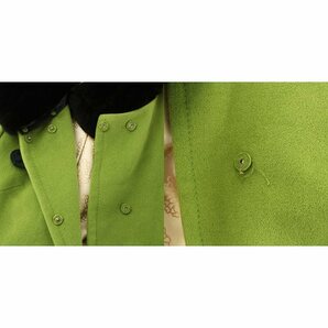 ヴィヴィアンタム VIVIENNE TAM ロングコート レッキスラビット襟 ベルト付き アンゴラ ウール混 0 S 緑の画像8