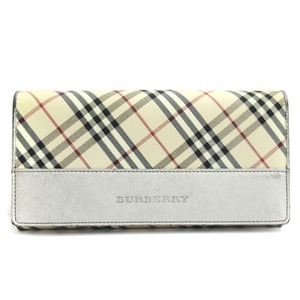 バーバリー BURBERRY ノバチェック 長財布 がま口 ベージュ ■ECS レディース