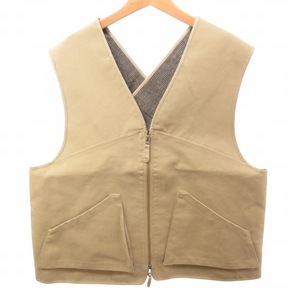 オールドジョー OLDJOE 23SS BONDING DUCK FILED VEST ベスト ジップアップ 裏地 千鳥格子 DUNE ベージュ 系 40 約L 0302 ■BL1 メンズ