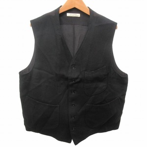 未使用品 オールドジョー OLDJOE 23SS PLEATED POCKET SPORTING VEST ベスト 切替 前開き DOBBY TWILL 黒 ブラック 系 40 約L 0302 メンズ