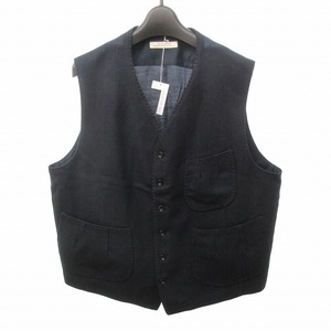 未使用品 オールドジョー OLDJOE 22AW PLEATED POCKET SPORTING VEST ベスト 切替 シャドーストライプ NOCTURNE STRIPE 紺 ネイビー 系 40