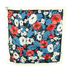 maniplimanipuri scarf floral print silk silk white white navy blue navy black black /YT lady's 