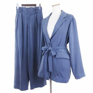  Hare HARE setup suit jacket single tuck wide pants blue group F lady's 