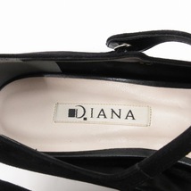 ダイアナ DIANA 美品 パンプス ストラップ ポインテッドトゥ ミドルヒール スエード U14106 黒 ブラック 23 靴 レディース_画像6