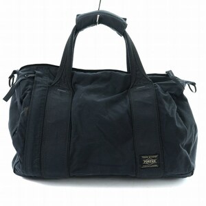  Porter PORTER handbag Mini Boston bag Logo fastener opening and closing nylon black black /AQ #GY11 men's 