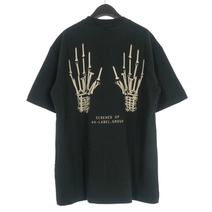 未使用品 フォーティーフォーレーベルグループ 44 LABEL GROUP Tシャツ カットソー バックプリント 半袖 M ブラック 黒 64418 国内正規 メ