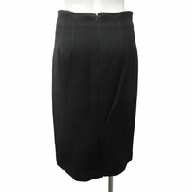 ダーマコレクション dama collection 美品 セットアップ スカートスーツ リブニット コットン ジャケット 7分袖 ひざ丈 黒 9AR 64-91_画像8