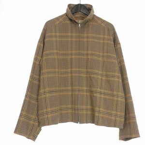 オーラリー AURALEE WOOL SERGE CHECK ZIP-UP BLOUSON ブルゾン ジャケット 4 ベージュ A9AS02SC メンズ