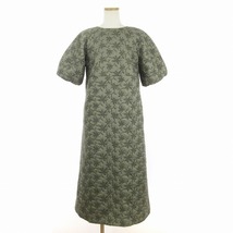 リムアーク RIM.ARK Punching embroidary DRESS ワンピース ロング丈 半袖 バックジップ 総柄 刺繍 460EAL33-0720 グレー 36 ■SM1_画像1