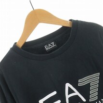 エンポリオアルマーニ EMPORIO ARMANI EA7 Tシャツ ロンT クルーネック プルオーバー 長袖 ロゴ L 黒 白 グレー 3GPM13 /SI18_画像3