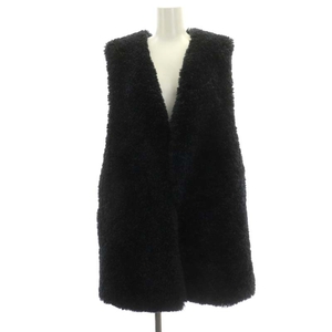  Curren Solo ji-Curensology sheep Like fur be strong V neck total lining F dark blue dark navy /DO #OS lady's 