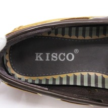 キスコ KISCO ドライビングシューズ ハラコ レオパード柄 切替 ブラウン 38 24.5cm ■ECS_画像9