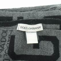 ドルチェ&ガッバーナ ドルガバ DOLCE&GABBANA マフラー ロゴ ウール グレー 黒 ブラック /SI49 メンズ_画像6