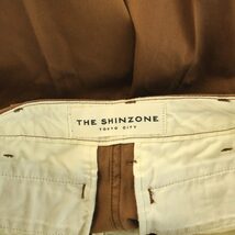 シンゾーン Shinzone カットオフチノパンツ チノパン スラックス ジップフライ オーバーサイズ 34 XS 茶 ブラウン 19SMSPA54_画像3