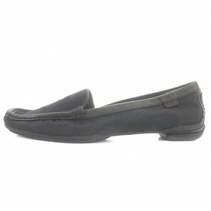  Coach COACH SHEELA signature flat shoes moccasin slip-on shoes canvas 6.5 23.5cm black black F2070 /SI25 lady's 