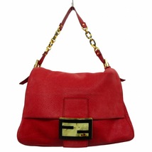 フェンディ FENDI ビッグマンマ ズッカロゴ ワンショルダーバッグ チェーン レザー 8BR638 レッド ■WY レディース_画像1