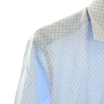 未使用品 シャツメーカーチョーヤ SHIRT MAKER CHOYA ワイシャツ ドレスシャツ 長袖 チェック柄 39-84 水色 ライトブルー タグ付き_画像5