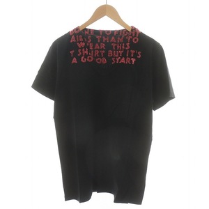 メゾンマルジェラ Maison Margiela 19AW エイズT チャリティ Tシャツ カットソー 半袖 M 黒 ブラック 赤 レッド