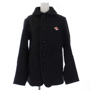 ダントン DANTON WOOL MOSSER JACKET ウールモッサ ジャケット クルミボタン ロゴ ワッペン ウール 38 M チャコール レディース