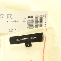 クイーンズコート QUEENS COURT カシュクール シャツワンピース 七分袖 膝丈 コットン混 2 オフホワイト /NR ■OS レディース_画像3