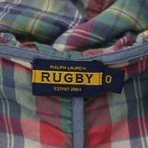 ラルフローレン ラグビー RALPH LAUREN RUGBY フリル チェック シャツ ブラウス コットン 半袖 0 マルチカラー /HS ■OS ■SH レディース_画像3