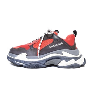 バレンシアガ BALENCIAGA 18SS TRIPLE S トリプルS トレーナー ローカット ダッドシューズ スニーカー 42 赤 レッド 516440 メンズ