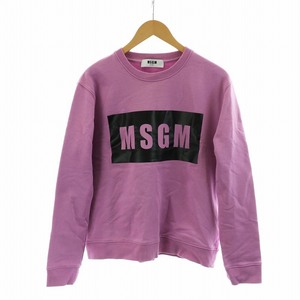 エムエスジーエム MSGM トレーナー スウェット 長袖 プリント ロゴ 長袖 M ピンク 2440MM68 ■GY18 /MQ メンズ