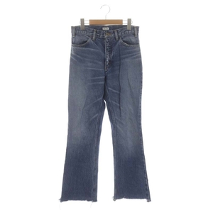 002 FLARE DENIM フレアデニムパンツ ジーンズ カットオフ 34 青 ブルー /DF ■OS レディース