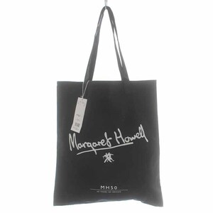 未使用品 マーガレットハウエル MARGARET HOWELL MH50 Shopper 50周年記念モデル トートバッグ ハンドバッグ ロゴプリント 黒