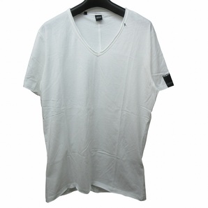 リプレイ REPLAY 美品 Tシャツ カットソー 袖 ワンポイント ロゴ プリント Vネック 半袖 白 ホワイト M ■SH 0314 ■023 メンズの画像1