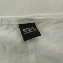 リプレイ REPLAY 美品 Tシャツ カットソー 袖 ワンポイント ロゴ プリント Vネック 半袖 白 ホワイト M ■SH 0314 ■023 メンズ_画像5