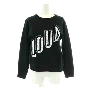  mezzo n fox MAISON KITSUNE sweat sweatshirt long sleeve crew neck print XS black black white white /NW36 lady's 