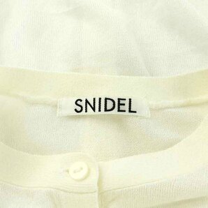 スナイデル snidel スパークルシアーハーフスリーブカーディガン ニット クルーネック 半袖 パフスリーブ シースルー F 白 SWNT211197の画像8