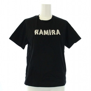 グレースコンチネンタル GRACE CONTINENTAL Tシャツ カットソー RAMIRA 刺繍 ビーズ 半袖 36 S 黒 ブラック /TK レディース