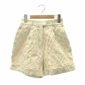 未使用品 エイミーイストワール eimy istoire 21SS Alstromeria Jacquard ショートパンツ タック ジャガードS ベージュ /HK ■OS レディー