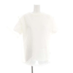 ルシェルブルー LE CIEL BLEU オーガンザオーバーレイTEE Tシャツ レイヤード カットソー 半袖 36 白 ホワイト /MI ■OS ■SH レディース