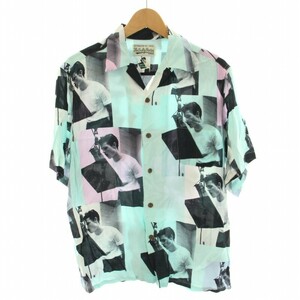 ワコマリア WACKO MARIA CHET BAKER 2 HAWAIIAN SHIRT S/S TYPE-2 アロハシャツ オープンカラー 半袖 総柄 M 水色 メンズ