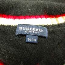 バーバリー BURBERRY モックネックセーター ニット ウールノバチェック ロゴ 刺繍 160A 黒 ブラック IBO48 0317 レディース_画像3