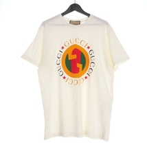 グッチ GUCCI 23AWプリント コットンジャージー Tシャツ 半袖カットソー L 白 ホワイト 717422 XJFV3 国内正規 メンズ_画像1