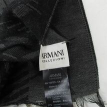 未使用品 アルマーニ コレツィオーニ ARMANI COLLEZIONI タグ付き ストール マフラー ショール 総柄 黒 ブラック 0317 IBO48 レディース_画像8