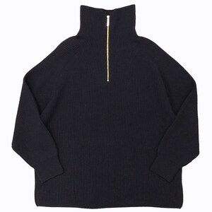 ドゥーズィエムクラス エブリデイアイライク 21AW Half Zip Sweater ハーフジップ リブニット セーター タートルネック スリット 210805008