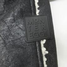 モンテレッジ MONTEREGGI 近年 ボアカラーロングジャケット コート ロング 切替 中綿 イタリア製 ブラック S 0314 レディース_画像7