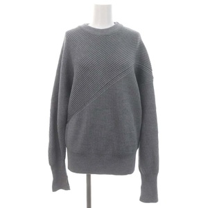 ハイク HYKE RIB CREWNECK SWEATER ニット セーター 長袖 2 グレー 11147 /HK ■OS レディース