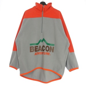 未使用品 カラー kolor ビーコン BEACON 23AW SWICHING FLEECE スウィッチング ハーフジップ フリース スウェット 3 グレー オレンジ 23WBM