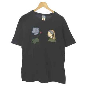 ブルーナボイン BRU NA BOINNE 8998 Tシャツ カットソー 半袖 ワッペン ブラック 黒 L メンズ