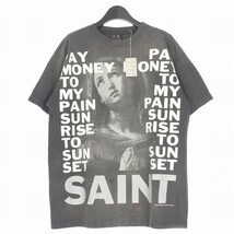 未使用品 セントマイケル SAINT MICHAEL 24SS PTP_SS TEE/STAY REAL ヴィンテージ加工 Tシャツ カットソー 半袖 L ブラック 黒_画像1