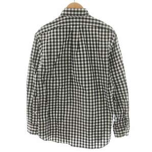 インディビジュアライズドシャツ INDIVIDUALIZED SHIRTS STANDARD FIT シャツ 長袖 ギンガムチェック コットン 15-32 M 黒 白の画像2