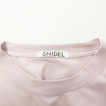 スナイデル snidel フォイルプリントTシャツ カットソー 半袖 クルーネック ストレッチ ロゴ コットン 紫 パープル F 0315 ■023 レディー_画像6