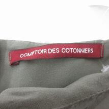 コントワーデコトニエ COMPTOIR DES COTONNIERS 美品 総柄 ノースリーブ ワンピース ひざ丈 カーキ 緑 グリーン系 7 約S ■122 レディース_画像4